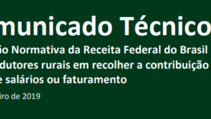 INSTRUÇÃO NORMATIVA Nº 1.867 DE 28/01/2019 ALTERA LEGISLAÇÃO PREVIDENCIÁRIA SOBRE OS PRODUTORES RURAIS E A AGROINDÚSTRIA