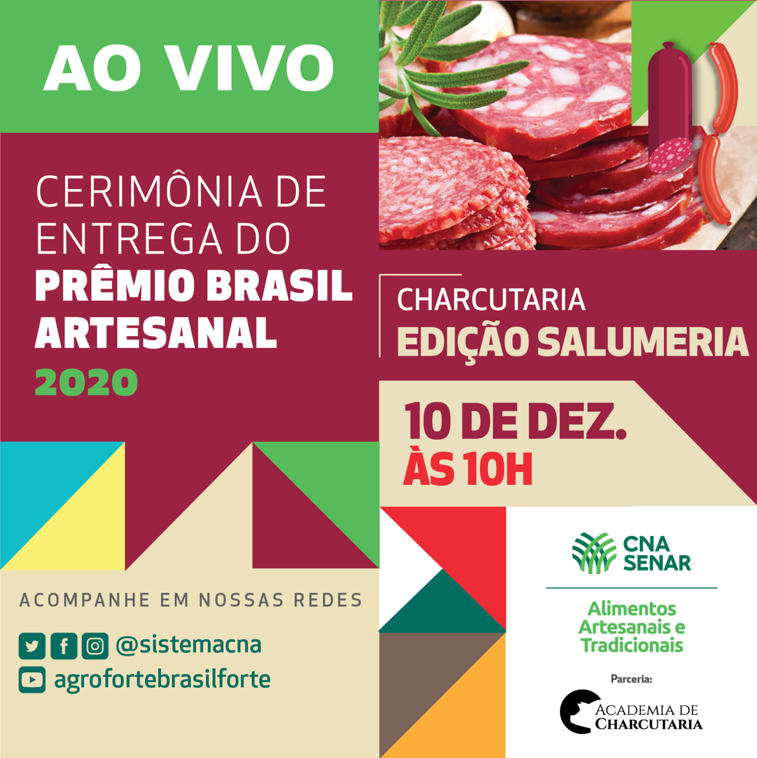 Card AO VIVO Cerimonia Premio Charcutaria 1