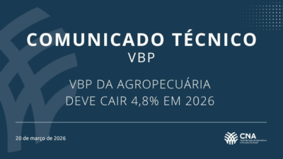 Valor Bruto da Produção Agropecuária deve atingir R$ 1,39 tri em 2026