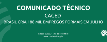 Brasil cria 188 mil empregos formais em julho