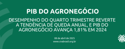 Desempenho do quarto trimestre reverte a tendência de queda anual, e PIB do Agronegócio avança 1,81% em 2024