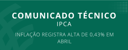 Inflação registra alta de 0,43% em abril