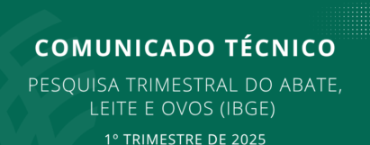 Pesquisa Trimestral do Abate, Leite e Ovos Resultados do 1º trimestre de 2025