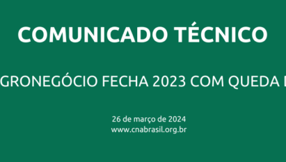 PIB DO AGRONEGÓCIO FECHA 2023 COM QUEDA DE 2,99%