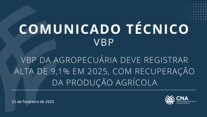 VBP DA AGROPECUÁRIA DEVE REGISTRAR ALTA DE 9,1% EM 2025, COM RECUPERAÇÃO DA PRODUÇÃO AGRÍCOLA