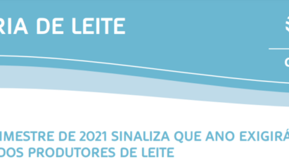 PRIMEIRO BIMESTRE DE 2021 SINALIZA QUE ANO EXIGIRÁ CAUTELA POR PARTE DOS PRODUTORES DE LEITE