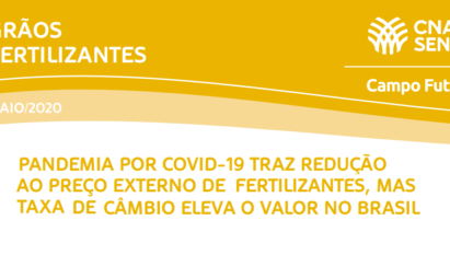 PANDEMIA POR COVID-19 TRAZ REDUÇÃO AO PREÇO EXTERNO DE FERTILIZANTES, MAS TAXA DE CÂMBIO ELEVA O VALOR NO BRASIL