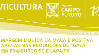 FRUTICULTURA: MARGEM LÍQUIDA DA MAÇÃ É POSITIVA APENAS NAS PRODUÇÕES DE “GALA” EM FRAIBURGO/SC E LAPA/PR