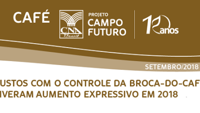 CAFÉ: CUSTOS COM O CONTROLE DA BROCA-DO-CAFÉ TIVERAM AUMENTO EXPRESSIVO EM 2018