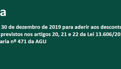 PRODUTORES TÊM ATÉ O DIA 30 DE DEZEMBRO DE 2019 PARA ADERIR AOS DESCONTOS EM OPERAÇÕES DE CRÉDITO