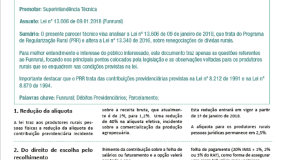 NOTA TÉCNICA 02 SOBRE DÍVIDAS RURAIS NA LEI Nº 13.606