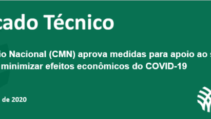 CONSELHO MONETÁRIO NACIONAL APROVA MEDIDAS PARA APOIO AO SETOR AGROPECUÁRIO PARA MINIMIZAR EFEITOS ECONÔMICOS DO COVID-19