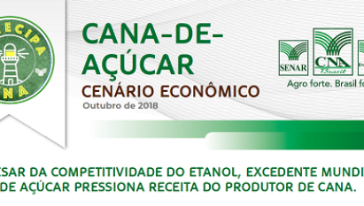 ANTECIPA CNA: APESAR DA COMPETITIVIDADE DO ETANOL, EXCEDENTE MUNDIAL DE AÇÚCAR PRESSIONA RECEITA DO PRODUTOR DE CANA