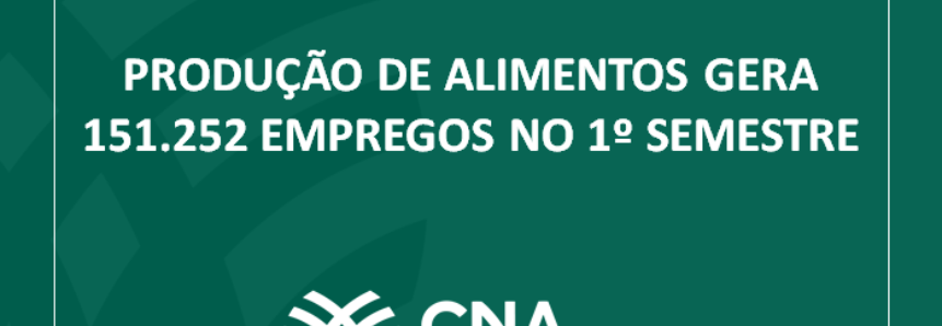 Produção de alimentos gera 151.252 empregos no 1º semestre