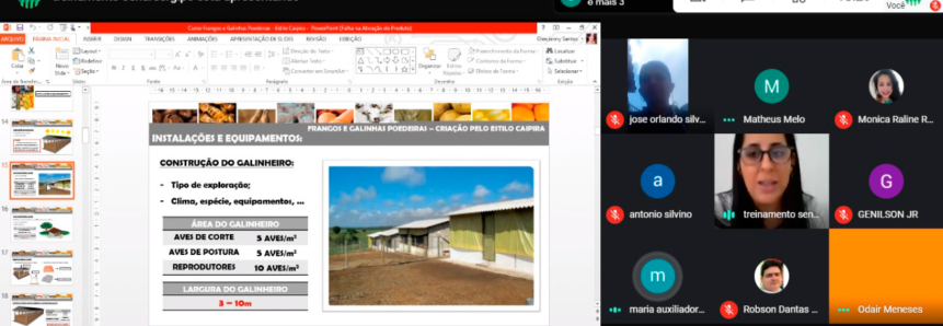 Senar realiza curso de criação de frangos e galinhas poedeiras estilo caipira