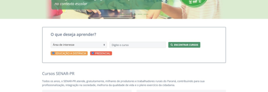 SENAR-PR reformula página de cursos no site