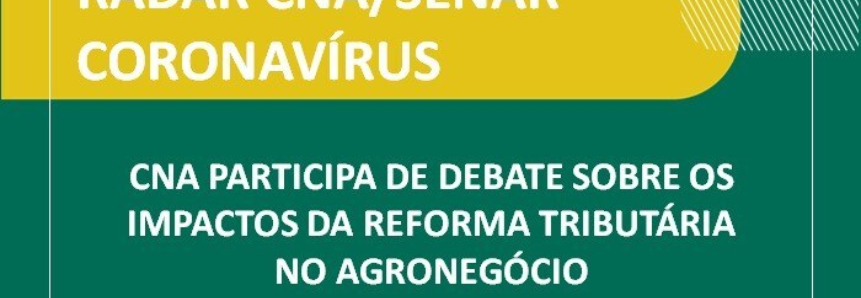 CNA participa de debate sobre os impactos da reforma tributária no agronegócio