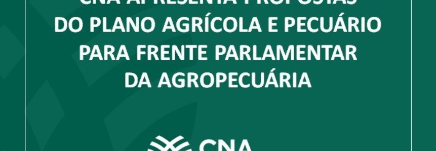 CNA apresenta propostas do Plano Agrícola e Pecuário para Frente Parlamentar da Agropecuária