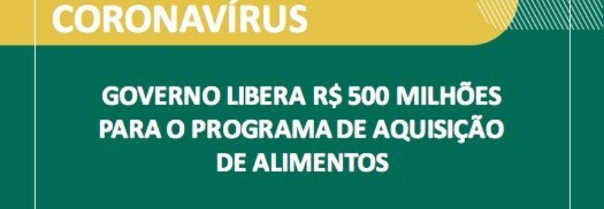 Governo libera R$ 500 milhões para o Programa de Aquisição de Alimentos