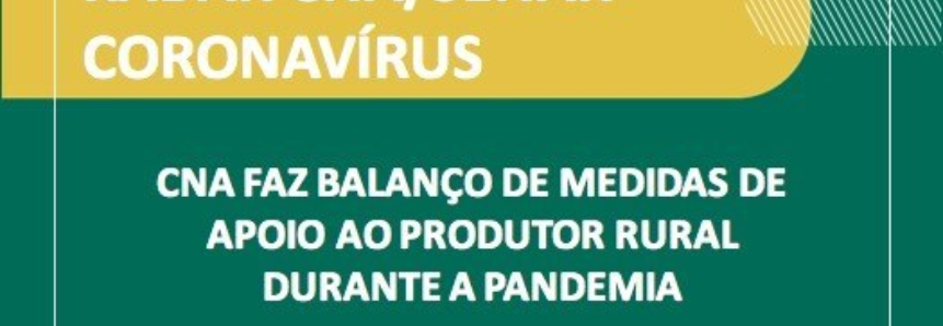 CNA faz balanço de medidas de apoio ao produtor rural durante a pandemia