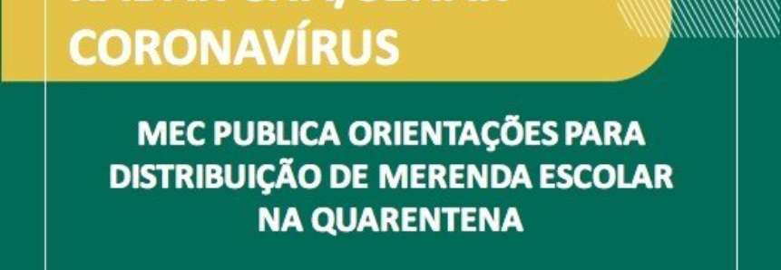 MEC publica orientações para distribuição de merenda escolar na quarentena