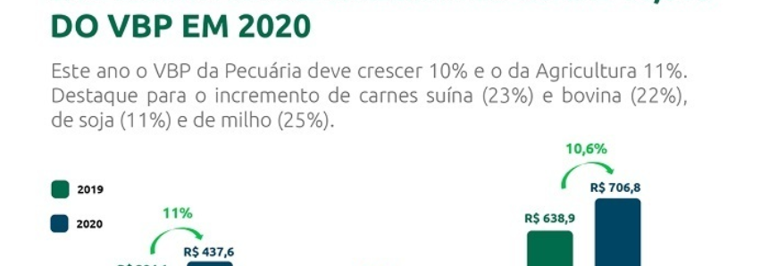 Valor Bruto da Produção deve crescer 10,6% em 2020