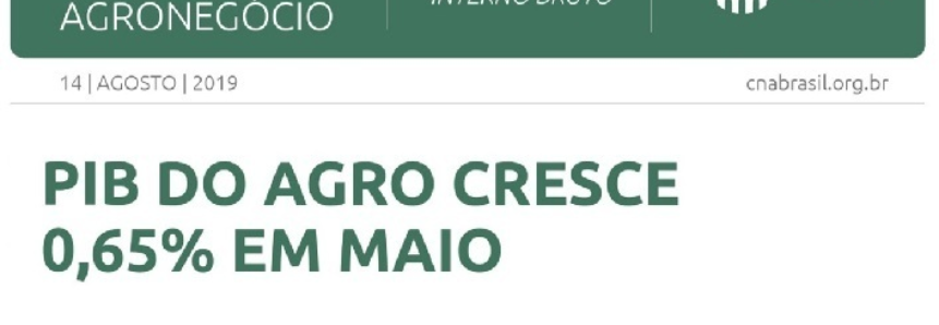 PIB do agronegócio cresce 0,65% em maio