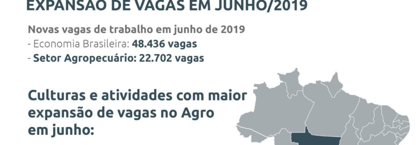 Agropecuária contribui para expansão de empregos em junho, diz CNA