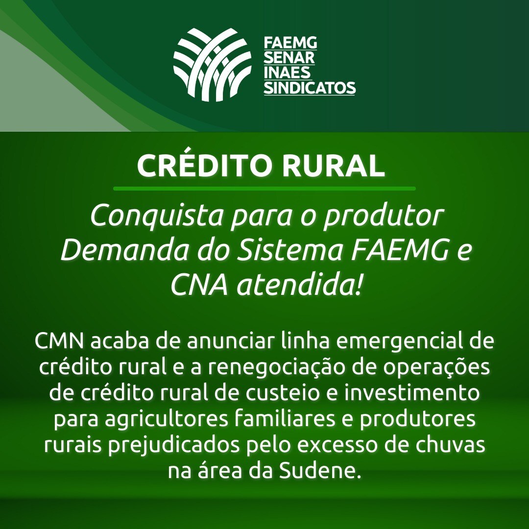 Ajuda minas chuvas produtor rural