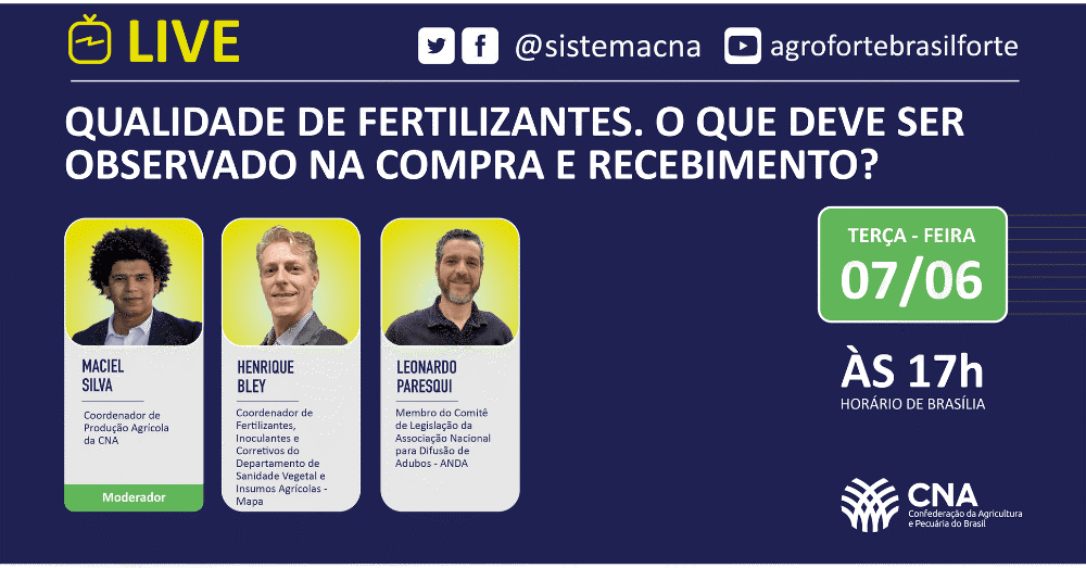 Card qualidade e fertilzante aprovado