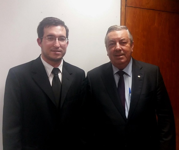 Lucas e o presidente da Faeg, José Mário Schreiner. Foto: Arquivo pessoal