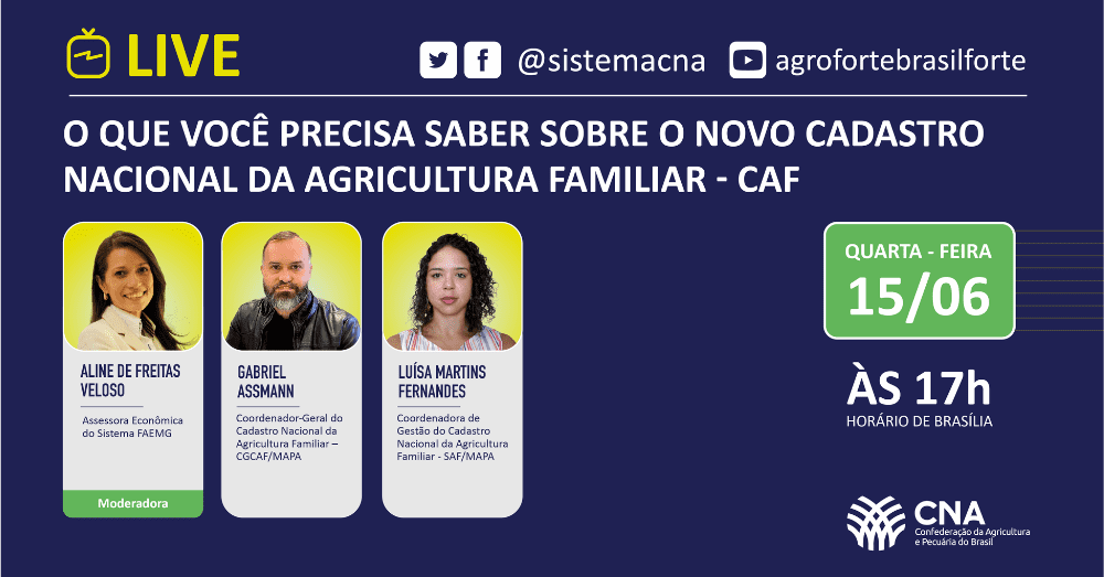 Live O que voce precisa saber sobre o novo Cadastro Nacional da Agricultura Familiar CAF