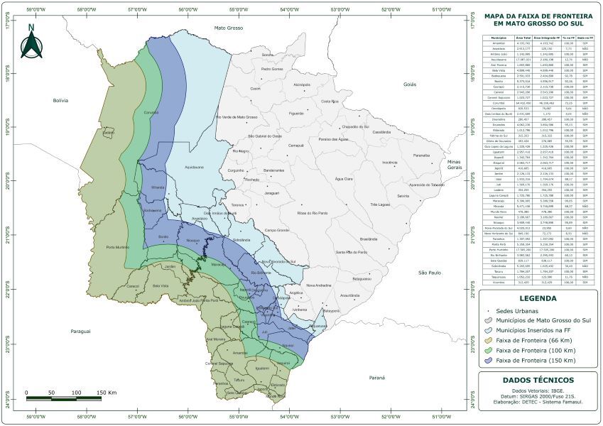 Mapa Faixa de Fronteira MS 2