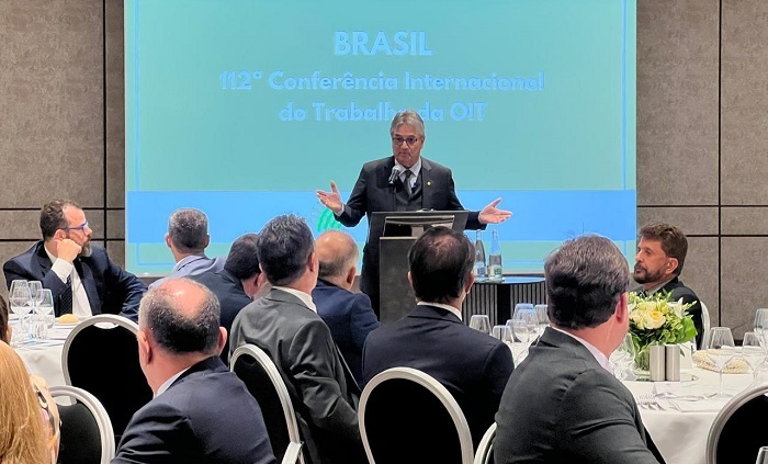 Gedeão durante discurso no jantar aos empregadores, trabalhadores e governo brasileiro