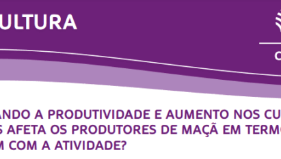 SECA AFETANDO A PRODUTIVIDADE E AUMENTO NOS CUSTOS, O QUE MAIS AFETA OS PRODUTORES DE MAÇÃ EM TERMOS DE MARGEM COM A ATIVIDADE?