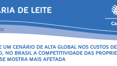 PECUÁRIA DE LEITE: CENÁRIO DE CUSTO DE PRODUÇÃO DO ÚLTIMO ANO REFORÇA O DESAFIO COMPETITIVO QUE O BRASIL TEM NA PECUÁRIA DE LEITE COMPARADO AOS DEMAIS PAÍSES PRODUTORES.