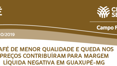 QUALIDADE DO CAFÉ E PREÇO PAGO PELA SACA CONTRIBUEM PARA A OBTENÇÃO DE MARGEM LIQUIDA NEGATIVA EM GUAXUPÉ – MG