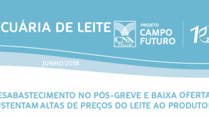 DESABASTECIMENTO NO PÓS-GREVE E BAIXA OFERTA SUSTENTAM ALTAS DE PREÇOS DO LEITE AO PRODUTOR