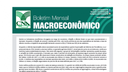 BOLETIM MENSAL MACROECONÔMICO: 20ª EDIÇÃO - NOVEMBRO DE 2017