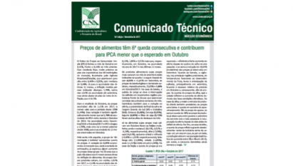 COMUNICADO TÉCNICO: NÚCLEO ECONÔMICO - 16º EDIÇÃO / NOVEMBRO 2017