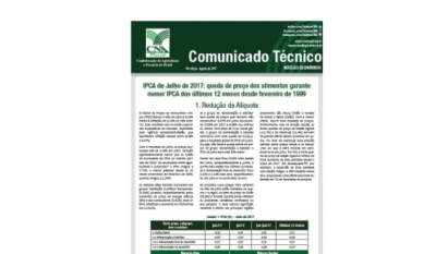 COMUNICADO TÉCNICO: NÚCLEO ECONÔMICO - EDIÇÃO 10 / AGOSTO 2017