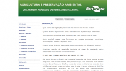 AGRICULTURA E PRESERVAÇÃO AMBIENTAL - UMA PRIMEIRA ANÁLISE DO CADASTRO AMBIENTAL RURAL