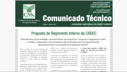 COMUNICADO TÉCNICO: PROPOSTA DE REGIMENTO INTERNO DA CADEC