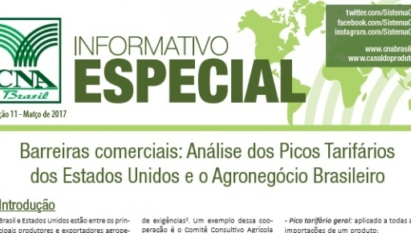 INFORMATIVO ESPECIAL: BARREIRAS COMERCIAIS: ANÁLISE DOS PICOS TARIFÁRIOS DOS ESTADOS UNIDOS E O AGRONEGÓCIO BRASILEIRO / MARÇO 2017