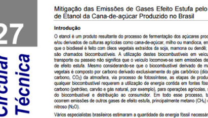 MITIGAÇÃO DAS EMISSÕES DE GASES EFEITO ESTUFA PELO USO DE ETANOL DA CANA-DE-AÇÚCAR PRODUZIDO NO BRASIL