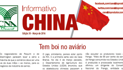 INFORMATIVO CHINA: TEM BOI NO AVIÁRIO / MARÇO 2016