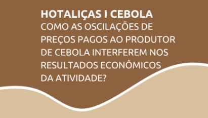 Hortaliças/Cebola: Como as oscilações de preços pagos ao produtor de cebola interferem nos resultados econômicos da atividade?