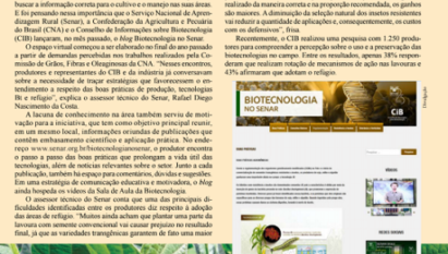 REPORTAGEM NACIONAL ABORDA BLOG BIOTECNOLOGIA NO SENAR