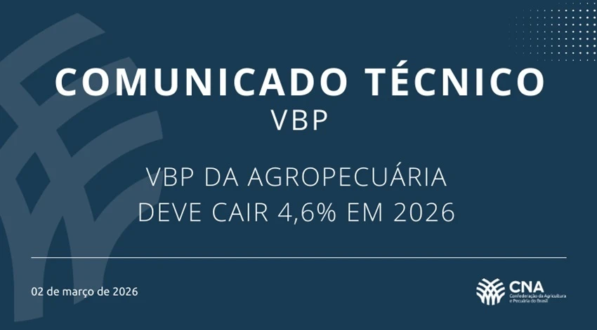 VBP da Agropecuária deve cair 4,6% em 2026