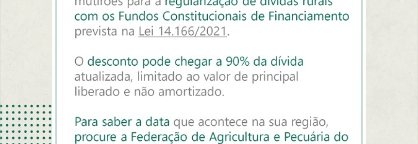 CNA, Federações e Sindicatos promovem mutirões para renegociação de dívidas